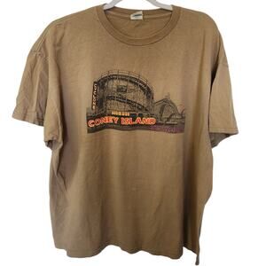 Vintage Coney Island New York Roller Coaster Delta Pro Weight T-Shirt Men 2XL